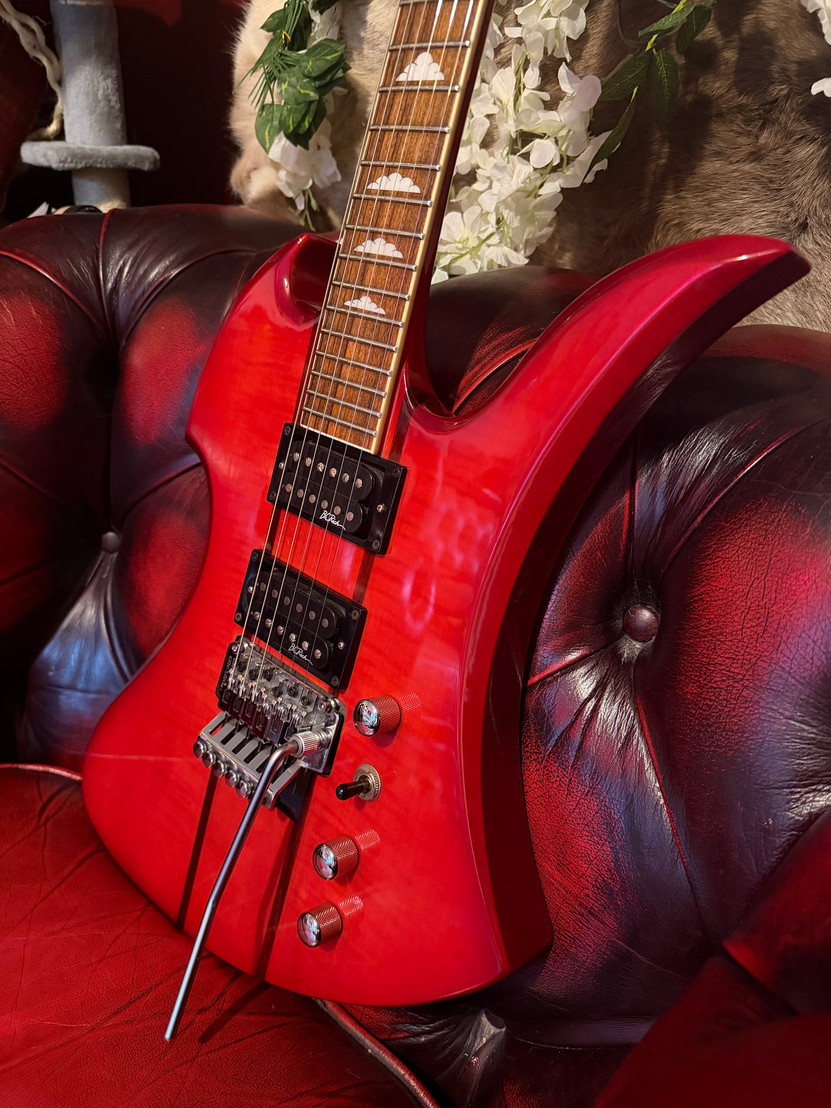 Scarlet! - B.C. Rich Mockingbird NJ Neck-Thru c.1999–2002 Transparent Red