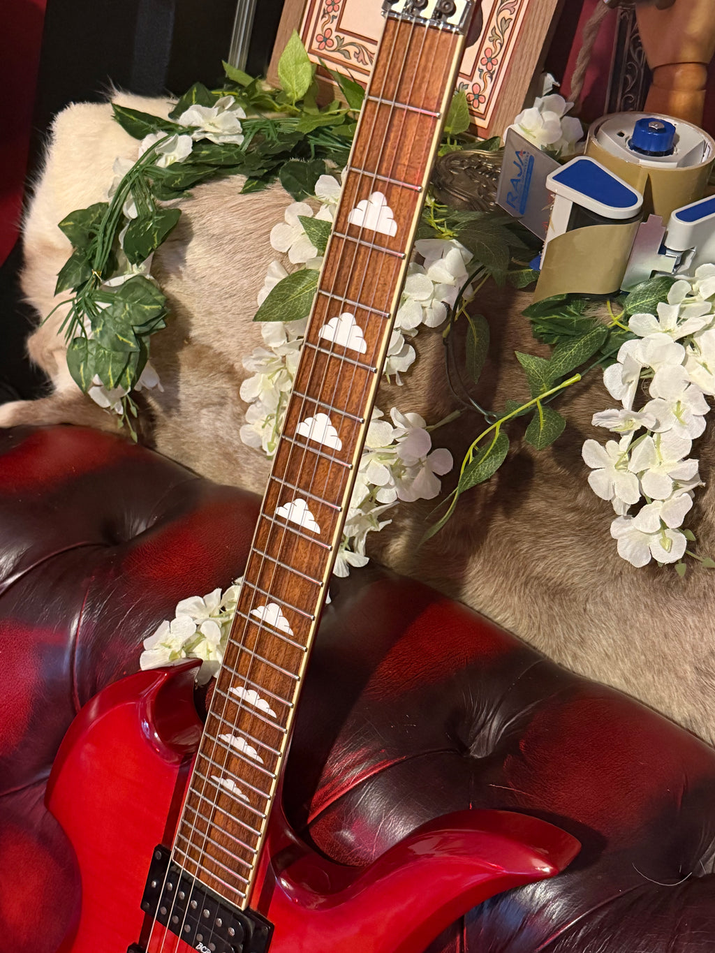 Scarlet! - B.C. Rich Mockingbird NJ Neck-Thru c.1999–2002 Transparent Red