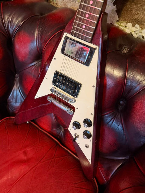Moriarty! - c.1972–75 Japanese FujiGen Flying V | 2387 / Rocket Roll Family | Transparent Cherry