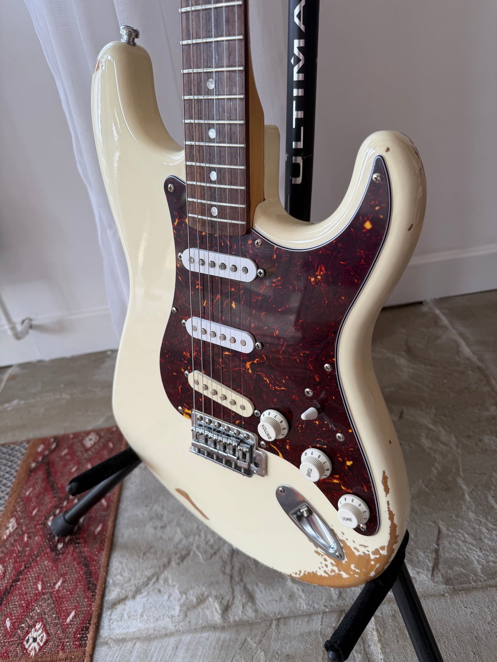 Stevie! - Squier 20th Anniversary Stratocaster • 2002 • Aged Cream