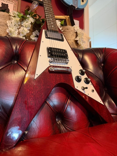 Moriarty! - c.1972–75 Japanese FujiGen Flying V | 2387 / Rocket Roll Family | Transparent Cherry