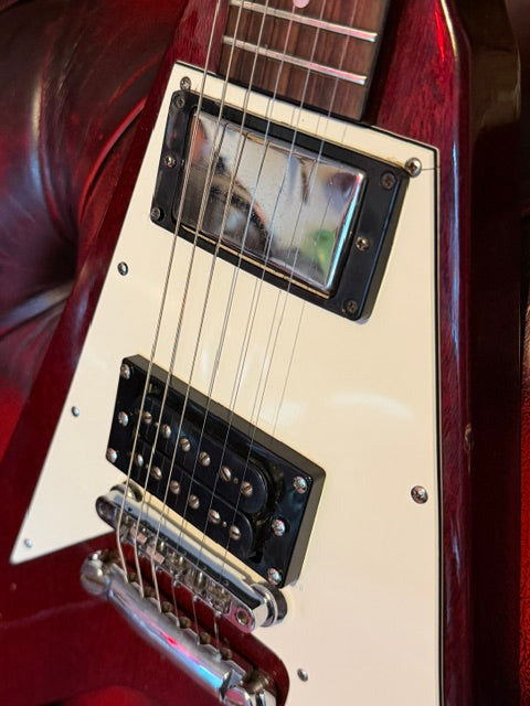 Moriarty! - c.1972–75 Japanese FujiGen Flying V | 2387 / Rocket Roll Family | Transparent Cherry