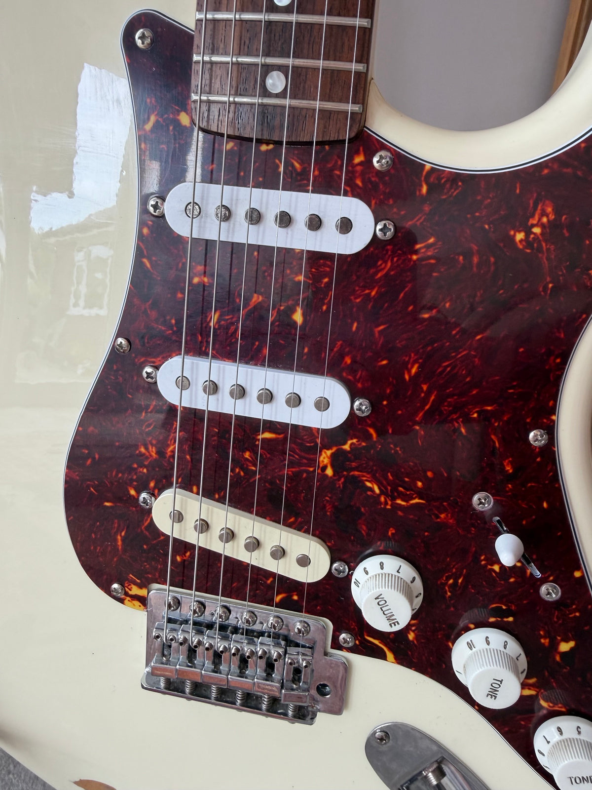 Stevie! - Squier 20th Anniversary Stratocaster • 2002 • Aged Cream